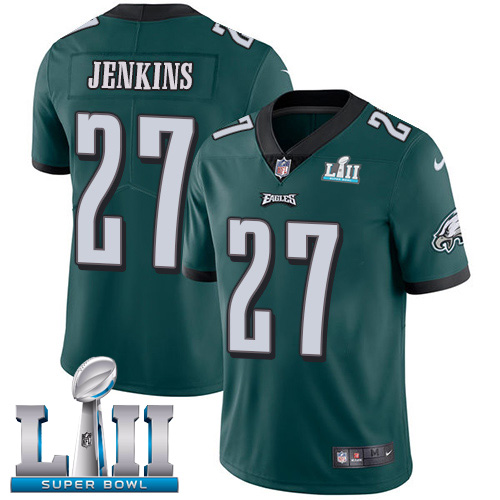 Nike Eagles #27 Malcolm Jenkins Midnight Green Team Color Super Bowl LII Youth Stitched NFL Vapor Untouchable Limited Jersey